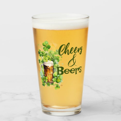 Cheers  Beers  Pint  Shamrock  St Patricks Glass