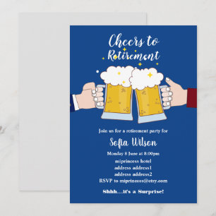 cheers, beers, retirement party invitation