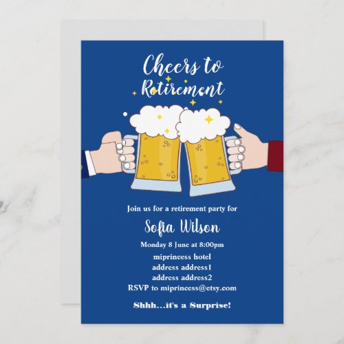 cheers beers retirement party invitation
