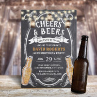 Cheers & Beers Rustic Chalkboard 40th Birthday