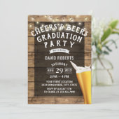 Cheers & Beers String Lights Graduation Party Invitation (Standing Front)