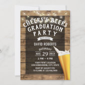 Cheers & Beers String Lights Graduation Party Invitation (Front)