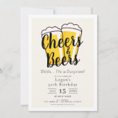 Cheers & Beers Surprise Birthday Party Invitation (Front)