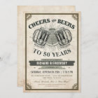 Cheers & Beers Vintage Birthday Party Invitation