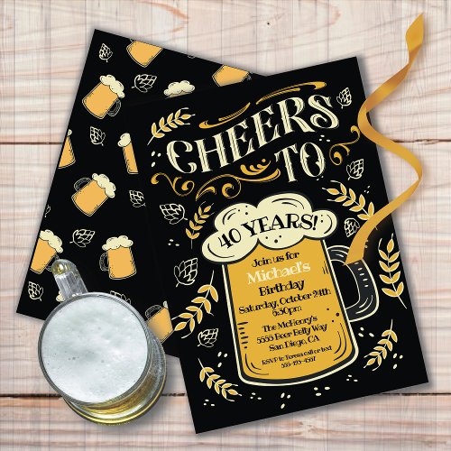 Cheers Birthday Beer Mug Invitation