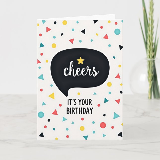 Cheers Birthday Confetti Card (Front)
