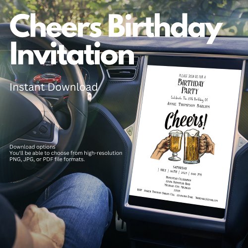 Cheers Birthday Invitation