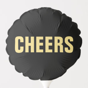 'CHEERS' Black and Gold Party Balloon