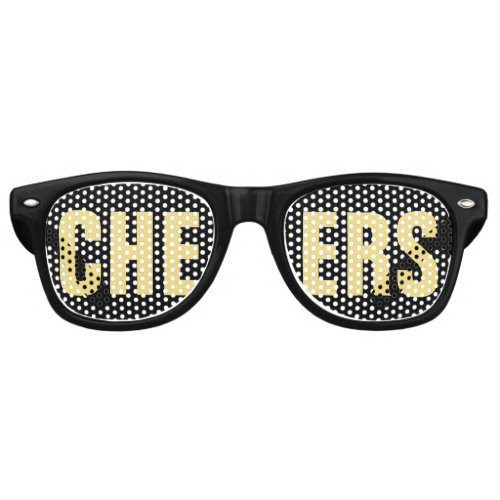 CHEERS Black and Gold Party Retro Sunglasses