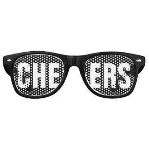 'CHEERS' Black and White Party Retro Sunglasses