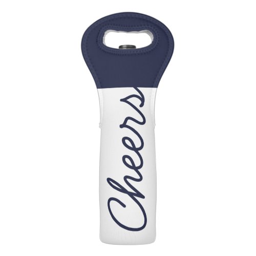 Cheers Blue And White Customizable Wine Bag