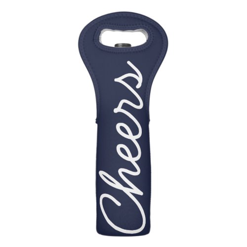 Cheers Blue And White Customizable Wine Bag