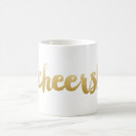 Cheers! Bold Calligraphy Coffee Mug - Gold