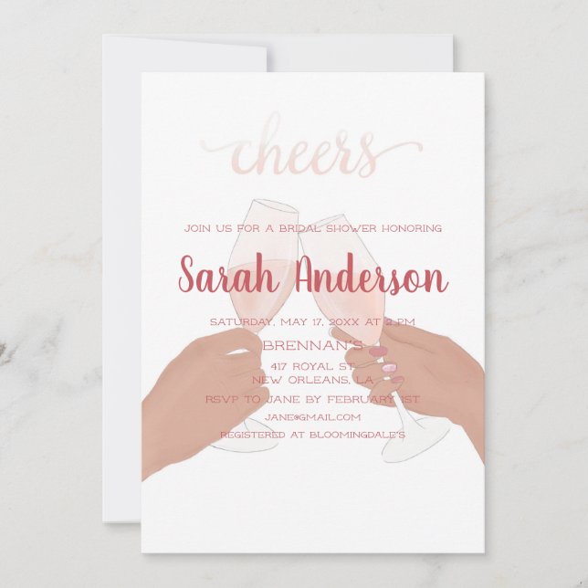 Cheers Bridal Shower Invitation (Front)