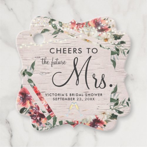 Cheers  Bridal Shower Wedding Favor Tags