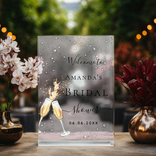 Cheers bubbly brunch Bridal Shower welcome Acrylic Sign