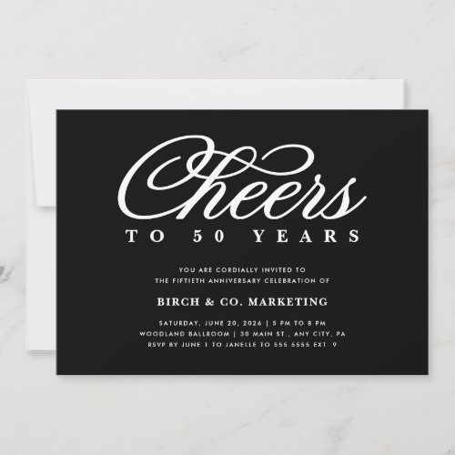 Cheers Business Anniversary Invitation