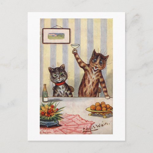 Cheers Cat Louis Wain Postcard