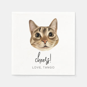 Cheers Cat Wedding Napkin Modern Customized