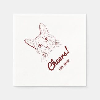 Cheers! Cat Wedding Napkins