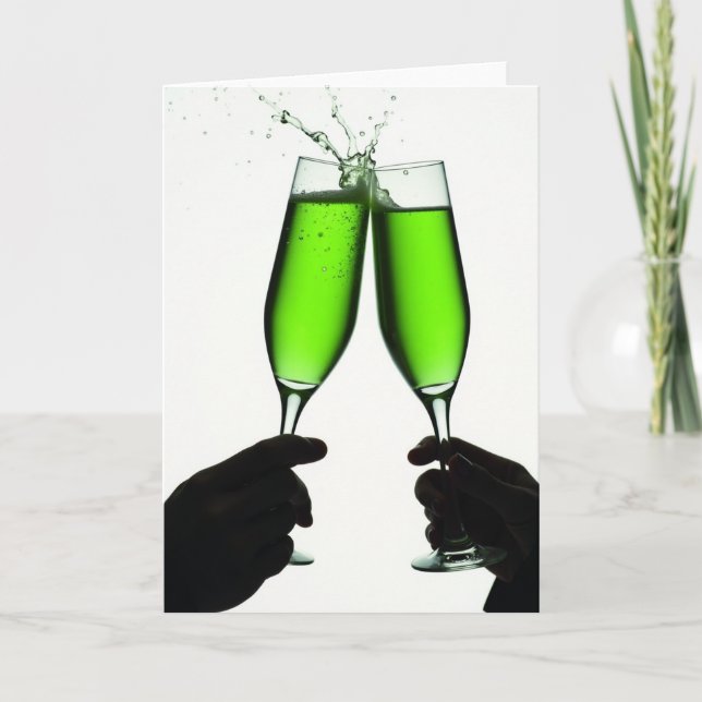 Cheers Celebration Green Drink Card (Front)