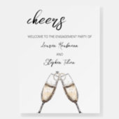 Cheers Champagne Engagement Party Welcome Sign | Zazzle