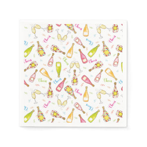 cheers champagne flutes celebration Paper Napkin