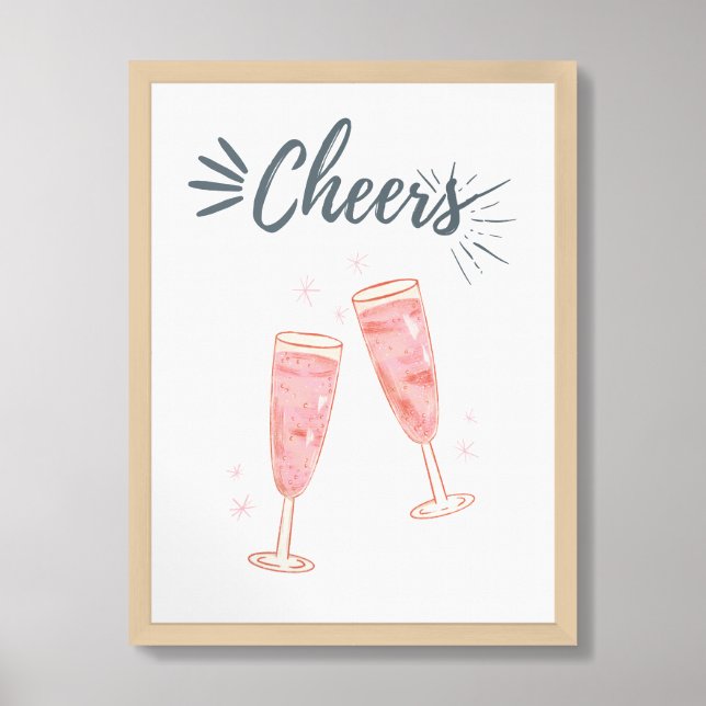 Cheers Champagne  Framed Art (Framed Front)