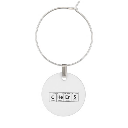CHeErS Chemistry Periodic Table Words Elements Wine Glass Charm