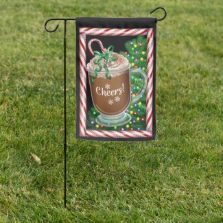 Cheers Christmas Cocoa Reversible Garden Flag