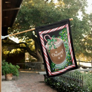 Cheers Christmas Cocoa Reversible House Flag