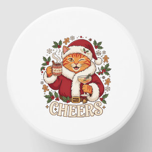 Cheers Christmas Orange Cat Santa Hat Drinks Ginge Mini Candle Favors