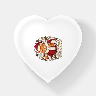 Cheers Christmas Orange Cat Santa Hat Drinks Ginge Paperweight