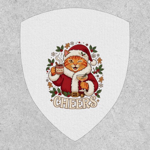 Cheers Christmas Orange Cat Santa Hat Drinks Ginge Patch