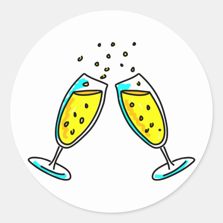 Cheers Classic Round Sticker | Zazzle