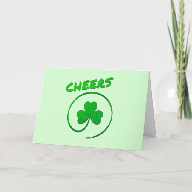 Cheers Clover Shamrock All Purpose Blank Card (Front)