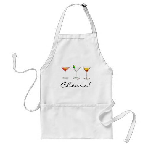 Cheers Cocktails Martini Cosmo Manhattan Drinks Adult Apron