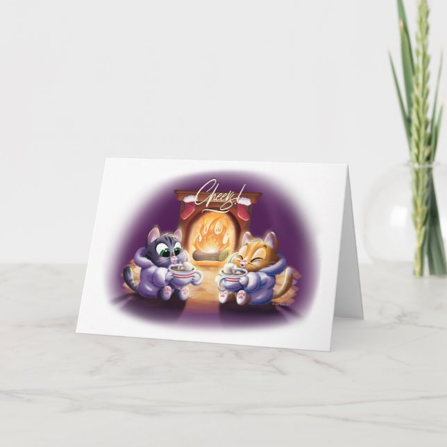 CHEERS! COCOA CATS (matte) by Jeff Willis Art Card (Front)