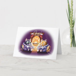 CHEERS! COCOA CATS (semigloss) by Jeff Willis Art Card