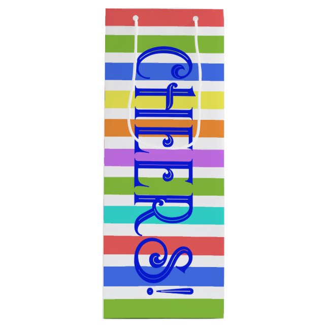 CHEERS! Colorful Striped Wine Bag (Front)