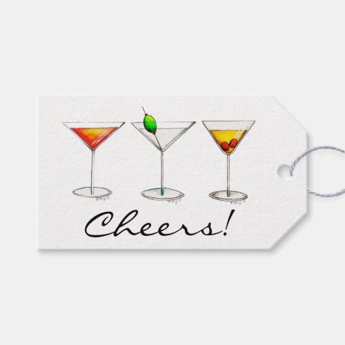 Cheers Cosmo Martini Manhattan Cocktail Glass Tag