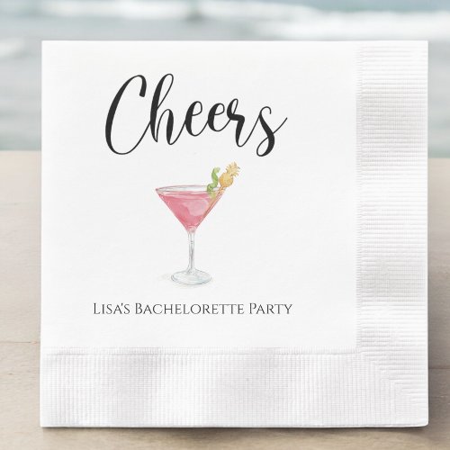 Cheers Cosmopolitan Bachelorette Party Napkins