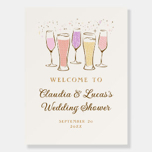 Cheers Couples Coed Wedding Shower Foam Board