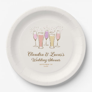 Cheers Couples Coed Wedding Shower Paper Plates