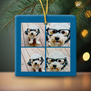 Cheers! Create Your Own Instagram Holiday Collage Ceramic Ornament