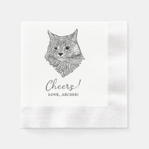 Cheers Custom Pets Hand Drawing Wedding Napkins