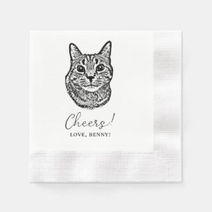 Cheers Custom Pets Hand Drawing Wedding Napkins