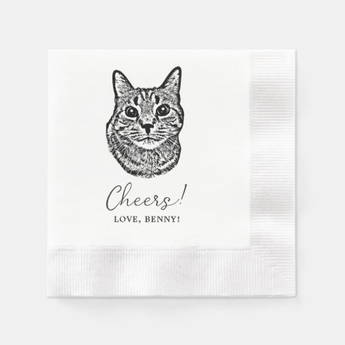 Cheers Custom Pets Hand Drawing Wedding Napkins