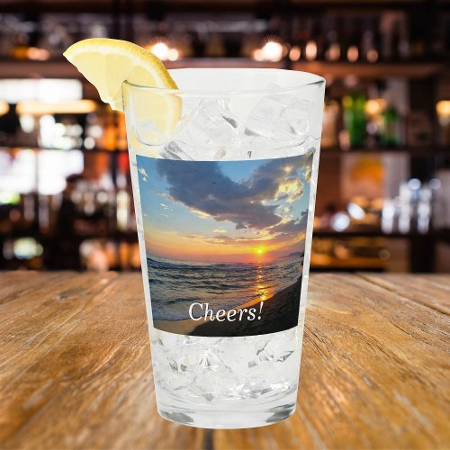 Cheers Custom Photo and Text Personalized Glass
