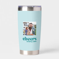 Cheers, custom photo, green 40th birthday
